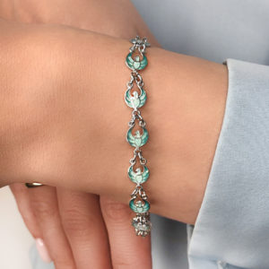 braslet golubki 300x300 - Браслет из серебра «Голубки», бирюзовый