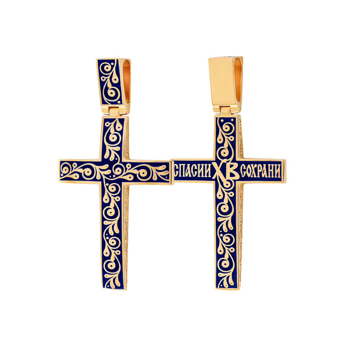 Нательный крест «Спас на крови» (золочение), синий zolochenie sinyaya 1 1200x1200 1 - Нательный крест «Спас на крови» (золочение), синий
