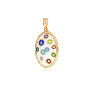 71 143z oval 2 300x300 - Подвеска из серебра «Пуговки» (золочение) с фианитами